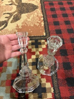 Pair of vintage Crystal candle stick holders